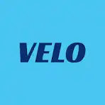 Simple blue text displaying the word ’VELO’ in bold capital letters.