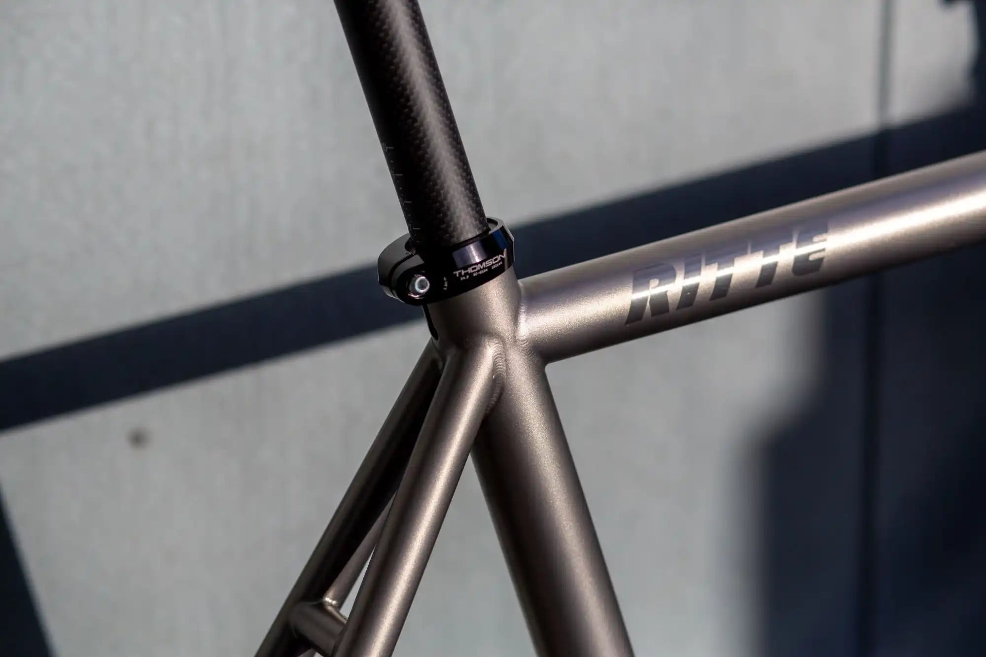 Titanium bicycle frame.