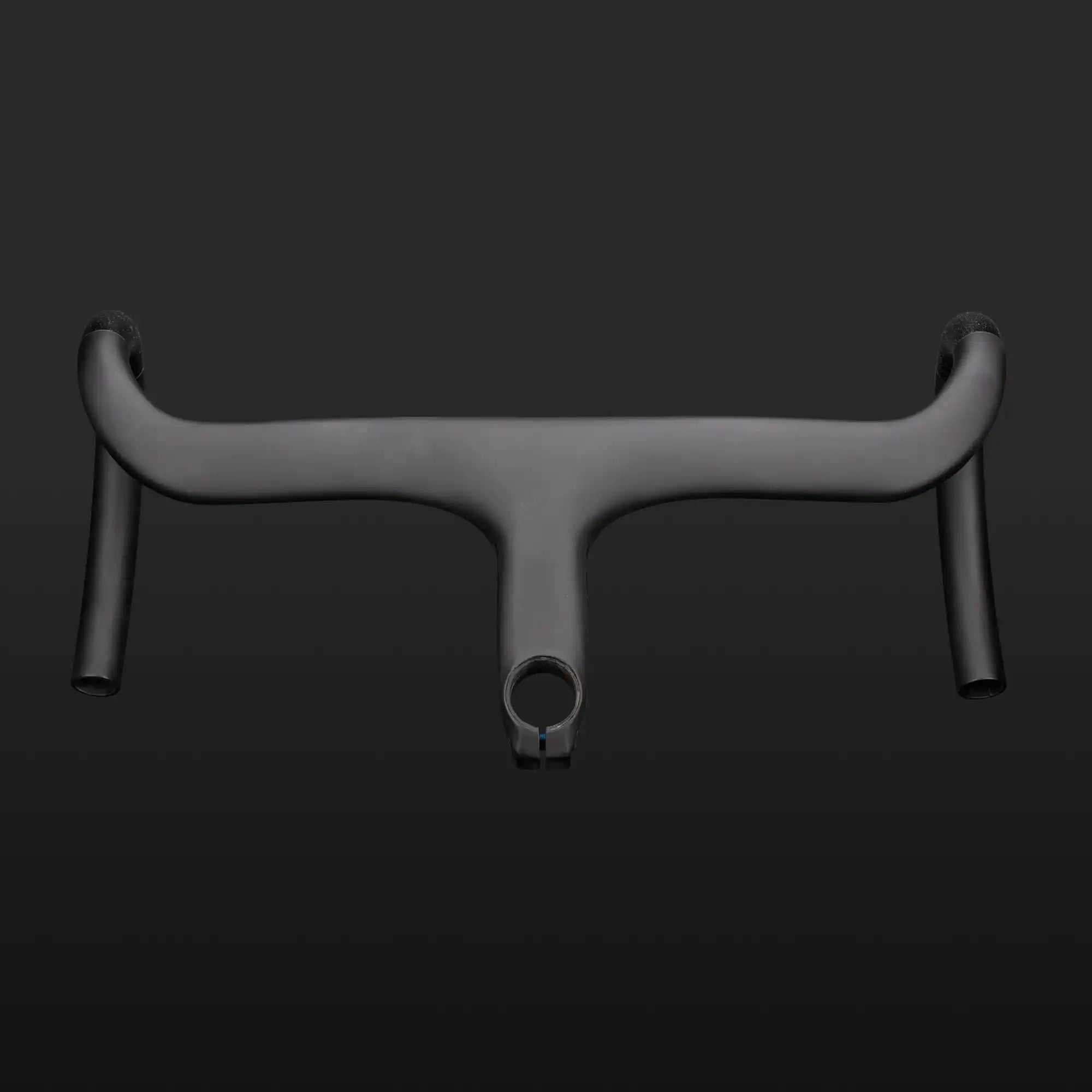 Bicycle handlebars with a curved drop-bar design.