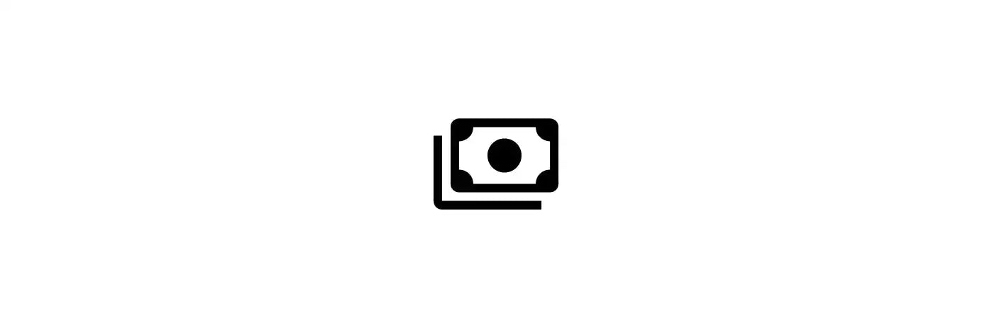 Simple black icon of stacked photos or images with a camera lens symbol.